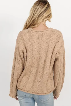 Fashion Baltic Born Jordan Cable Knit Sweater | Taupe