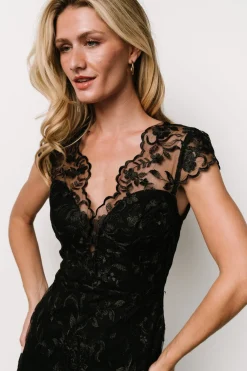 Sale Baltic Born Jordana Embroidered Midi Dress | Black