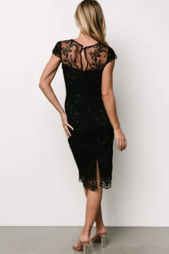 Sale Baltic Born Jordana Embroidered Midi Dress | Black
