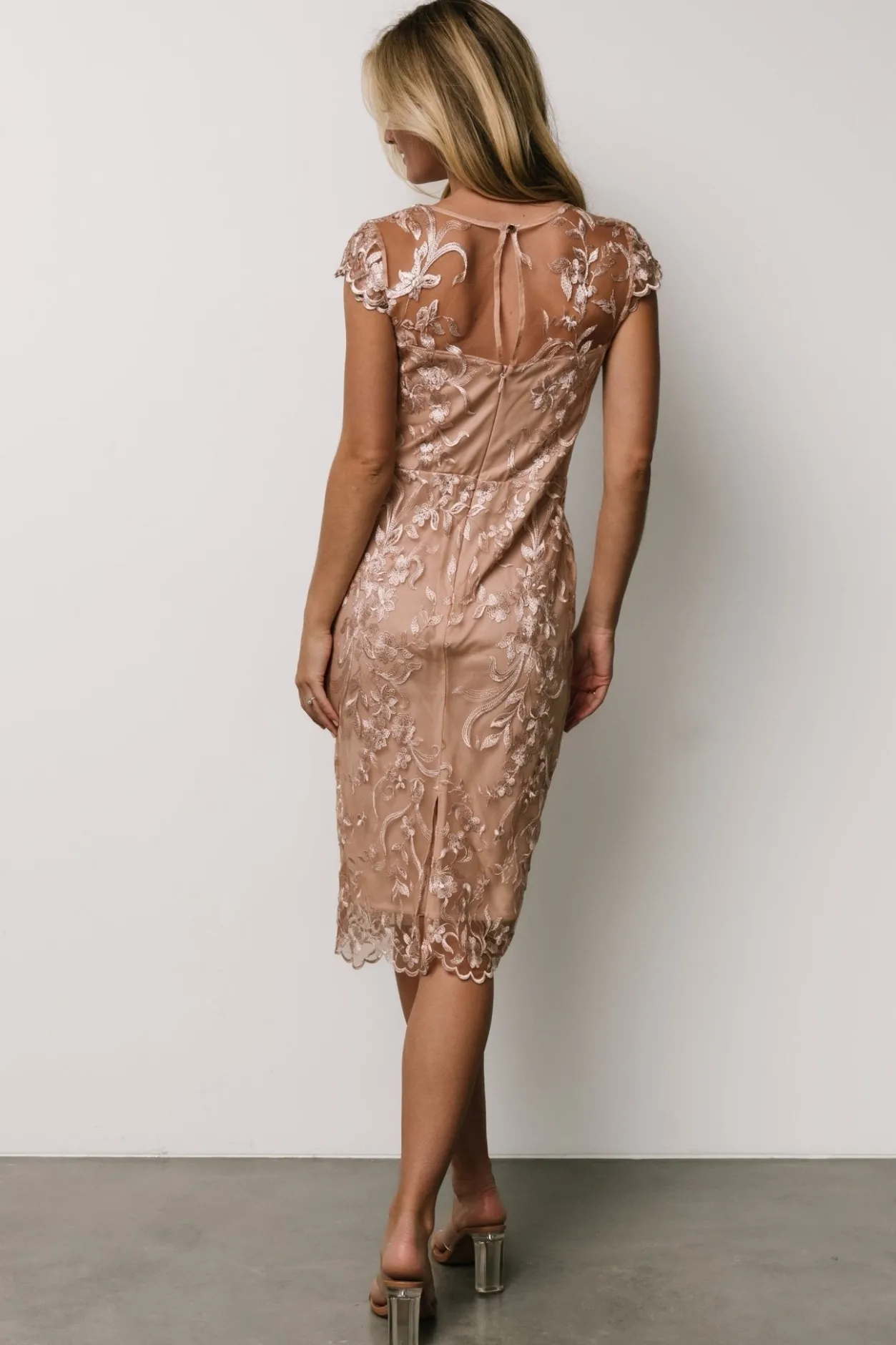 Clearance Baltic Born Jordana Embroidered Midi Dress | Blush