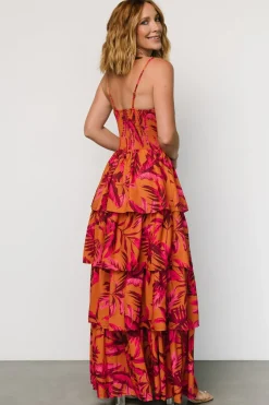 Fashion Baltic Born Joree Tiered Maxi Dress | Ginger + Fuschia Multi Ginger+FuschiaMulti