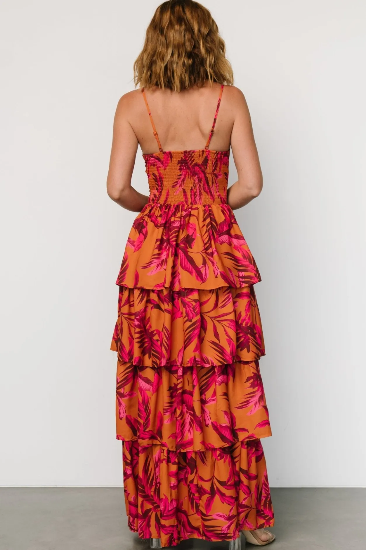Fashion Baltic Born Joree Tiered Maxi Dress | Ginger + Fuschia Multi Ginger+FuschiaMulti