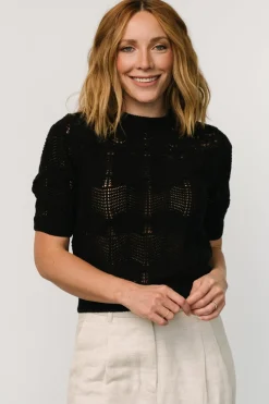 Clearance Baltic Born Josella Knit Top | Black