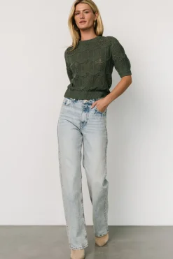 Clearance Baltic Born Josella Knit Top | Winter Green WinterGreen