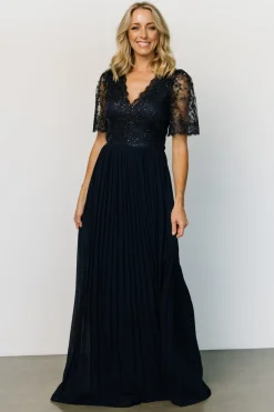 Sale Baltic Born Josephine Pleated Maxi Dress | Navy