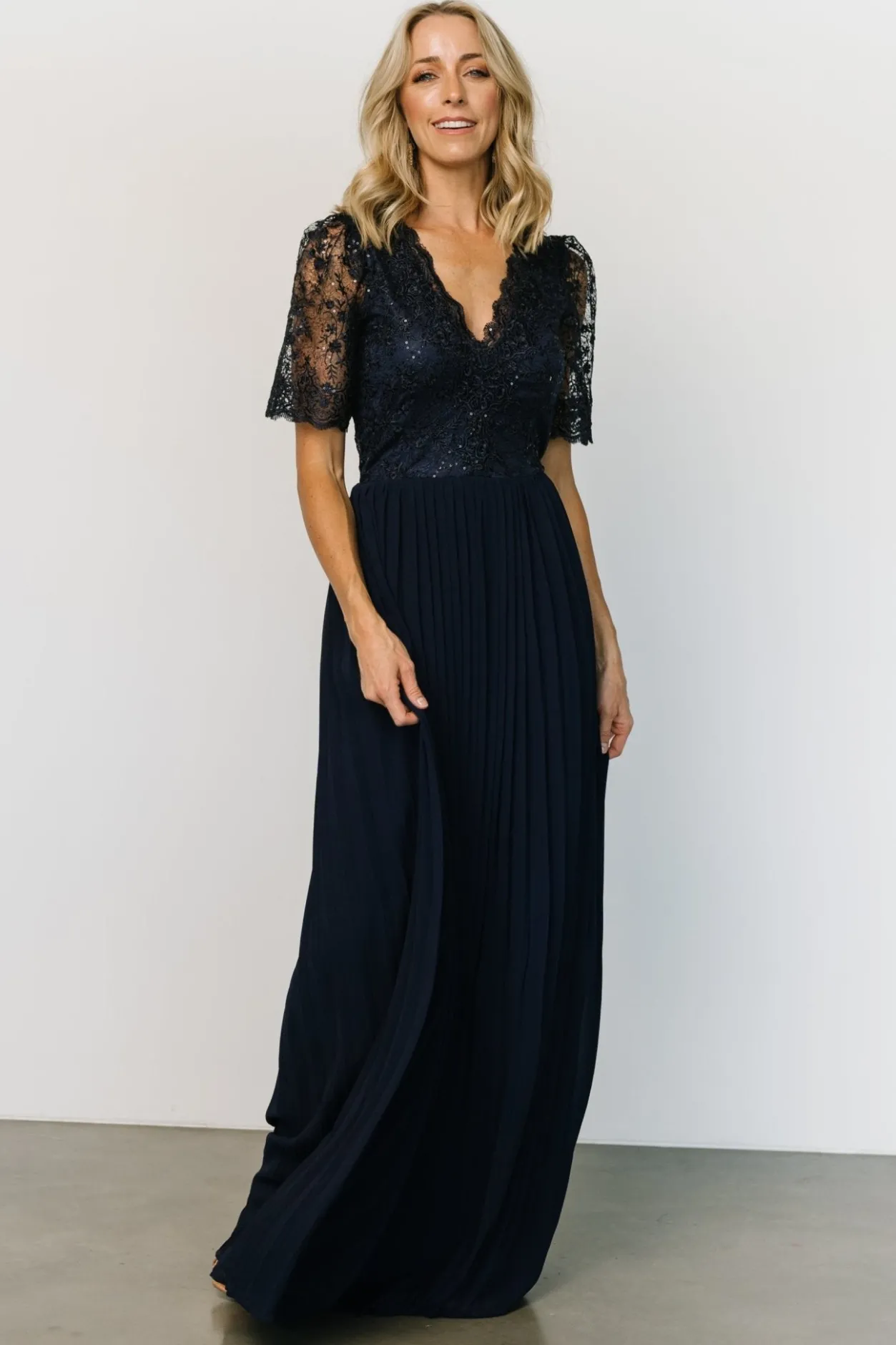 Sale Baltic Born Josephine Pleated Maxi Dress | Navy