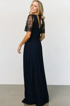 Sale Baltic Born Josephine Pleated Maxi Dress | Navy