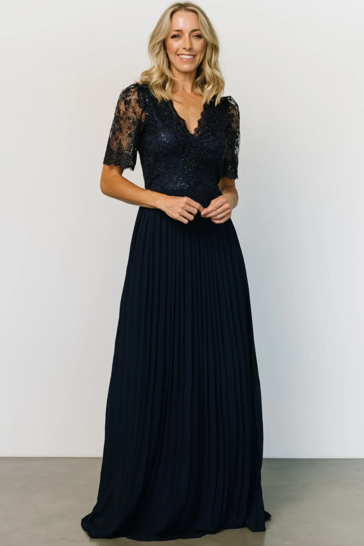 Sale Baltic Born Josephine Pleated Maxi Dress | Navy