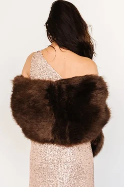 Best Baltic Born Jovie Faux Fur Shawl | Chocolate