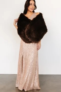 Best Baltic Born Jovie Faux Fur Shawl | Chocolate