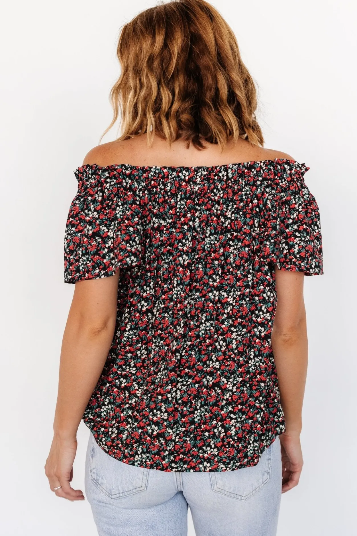 Online Baltic Born Jude Boho Top | Black + Red Black+Red