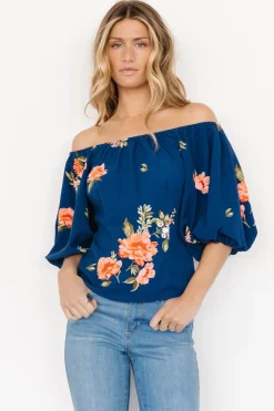 Clearance Baltic Born Julia Off Shoulder Top | Blue Multi BlueMulti