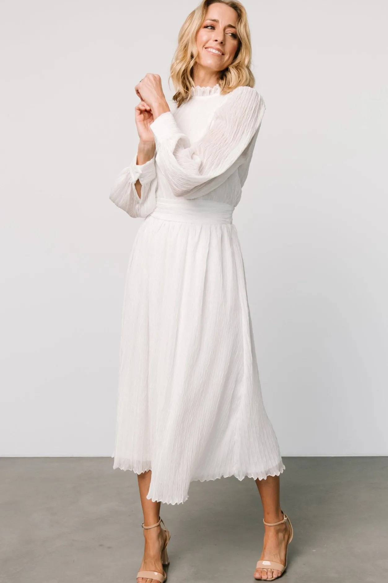 Hot Baltic Born Julie Long Sleeve Dress | Off White OffWhite