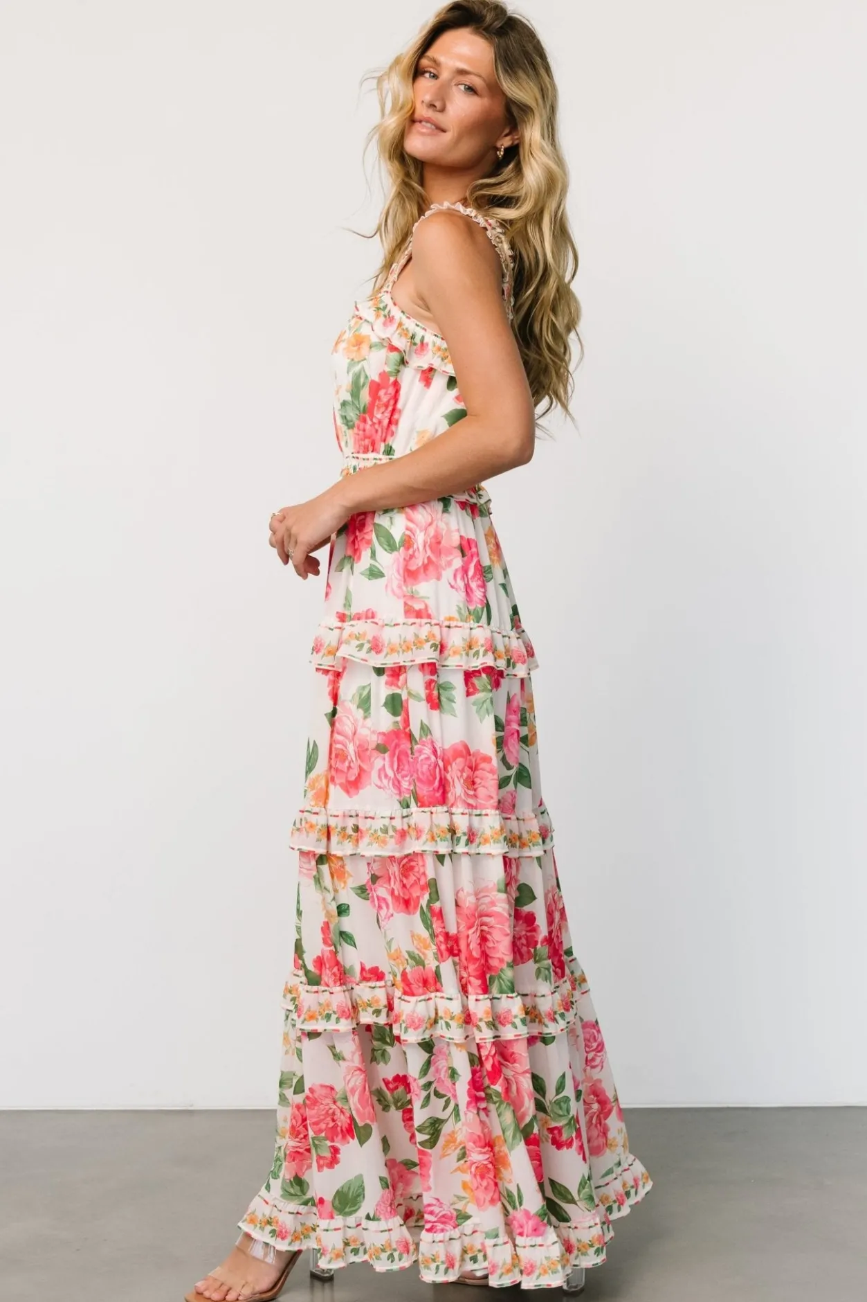 Best Baltic Born Julieta Tiered Maxi Dress | Off White Floral OffWhiteFloral