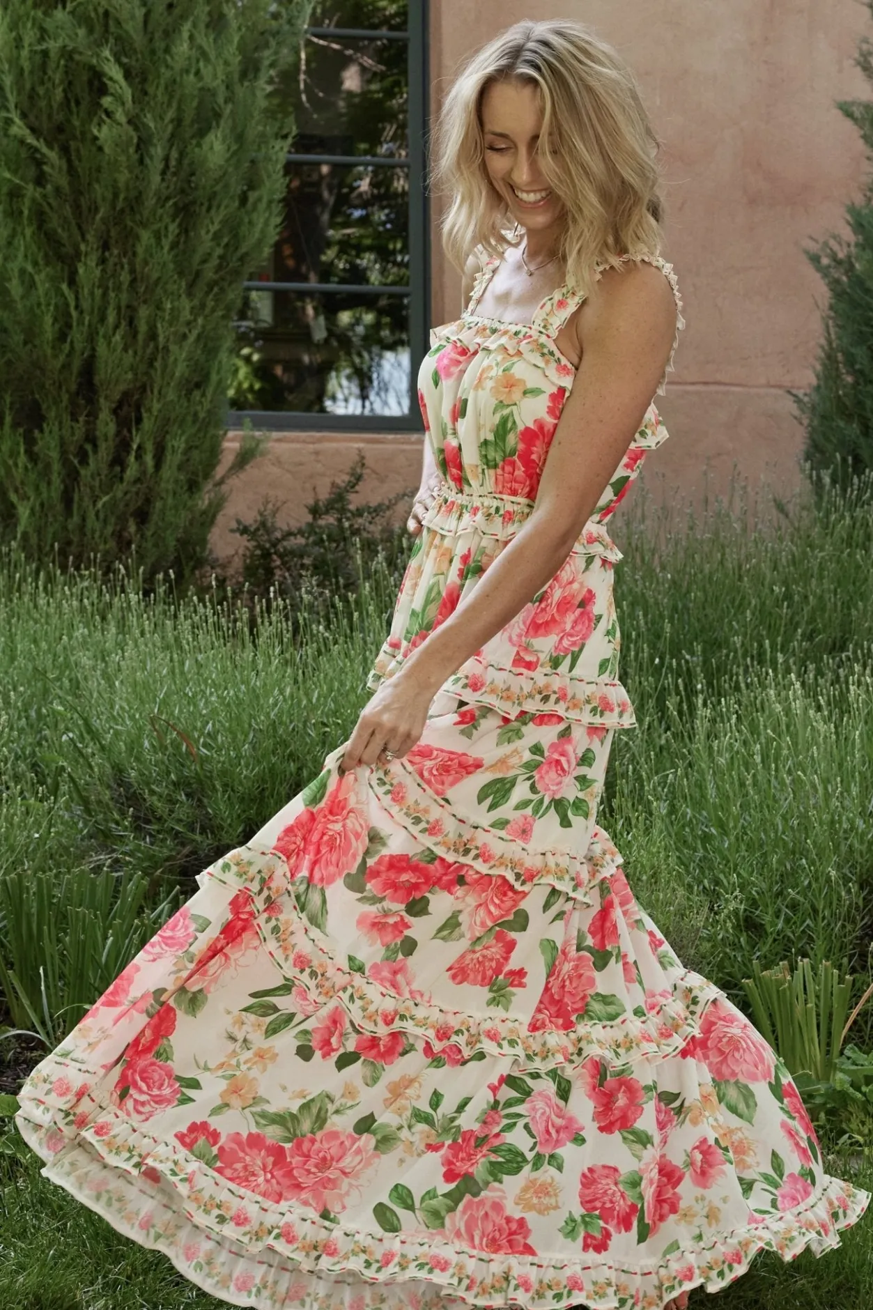 Best Baltic Born Julieta Tiered Maxi Dress | Off White Floral OffWhiteFloral