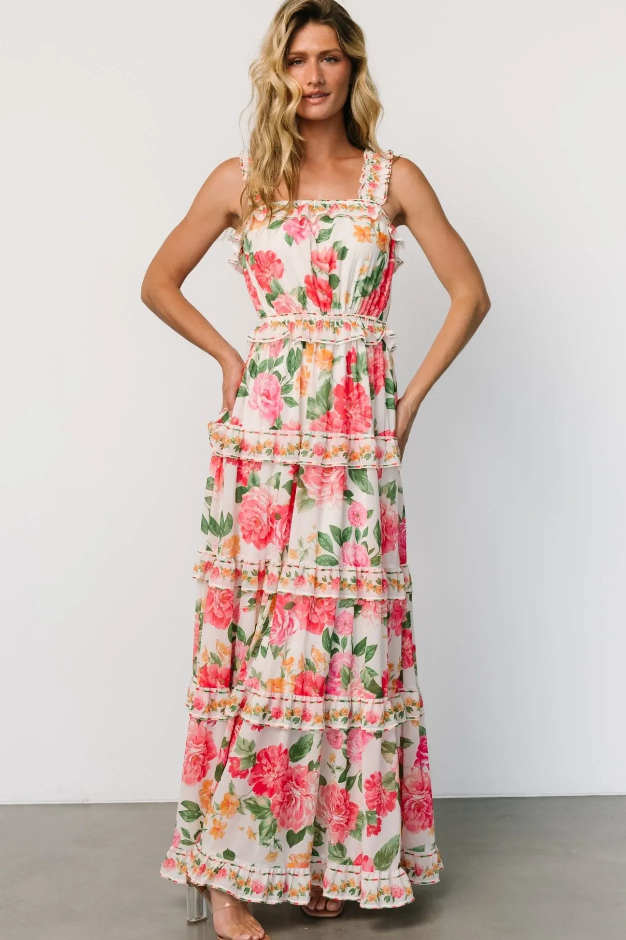 Best Baltic Born Julieta Tiered Maxi Dress | Off White Floral OffWhiteFloral