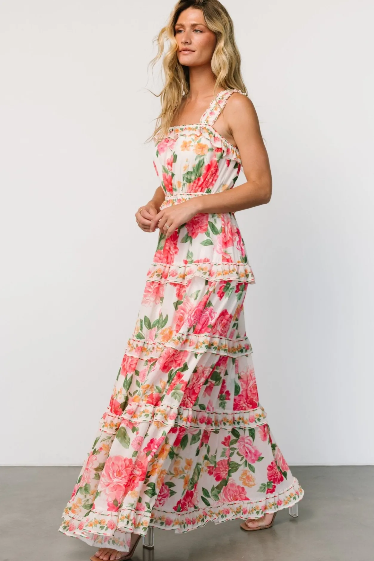 Best Baltic Born Julieta Tiered Maxi Dress | Off White Floral OffWhiteFloral