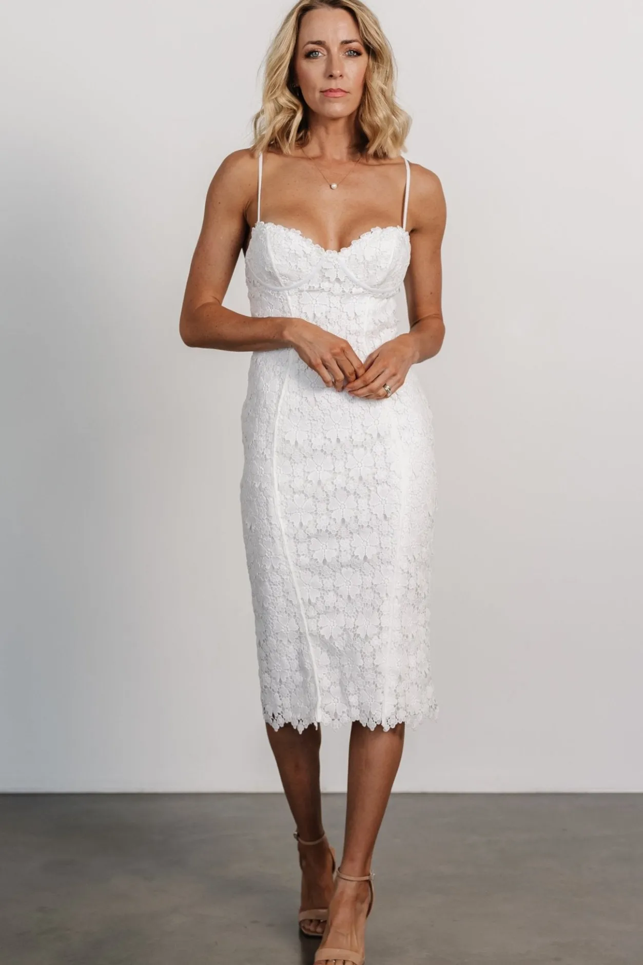 Fashion Baltic Born Juliette Bodycon Midi Dress | Off White OffWhite