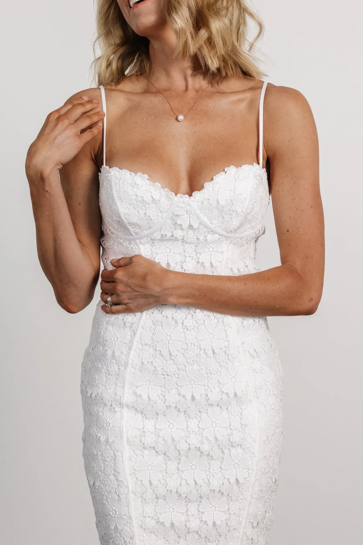 Fashion Baltic Born Juliette Bodycon Midi Dress | Off White OffWhite