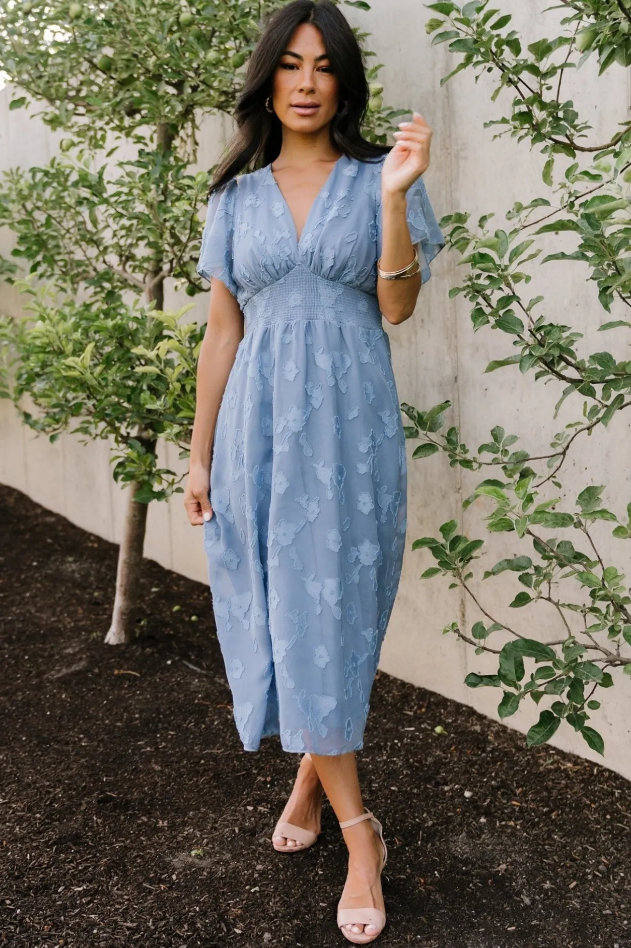 Sale Baltic Born June Smocked Midi Dress | Blue