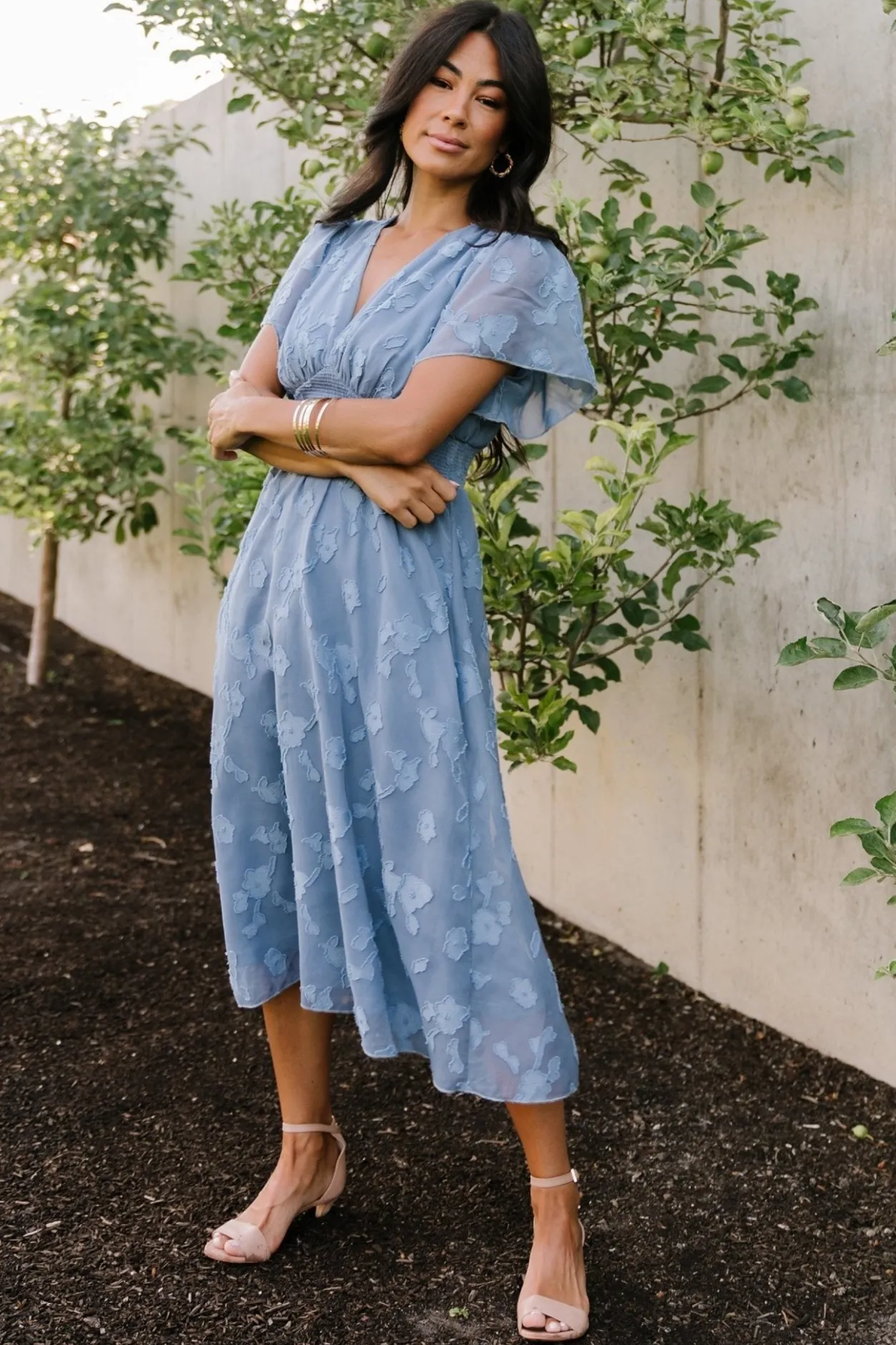 Sale Baltic Born June Smocked Midi Dress | Blue