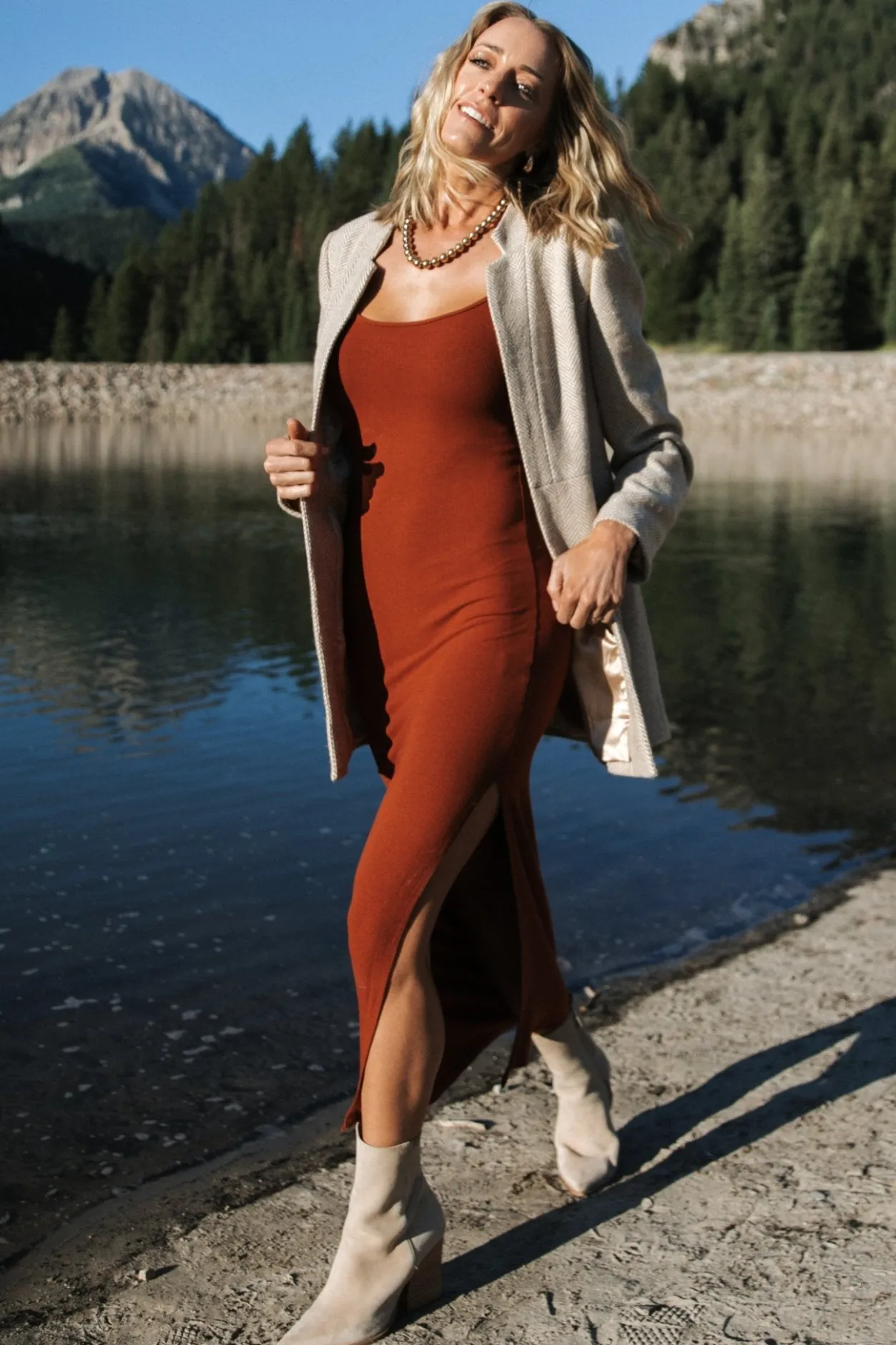 Online Baltic Born Kade Bodycon Tank Dress | Auburn Brown AuburnBrown