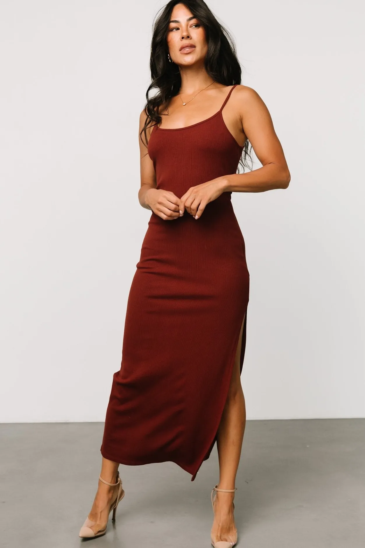 Online Baltic Born Kade Bodycon Tank Dress | Auburn Brown AuburnBrown