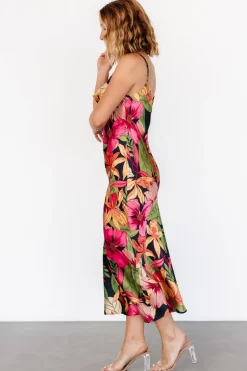 Online Baltic Born Kala Slip Midi Dress | Black Multi Floral BlackMultiFloral
