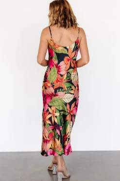 Online Baltic Born Kala Slip Midi Dress | Black Multi Floral BlackMultiFloral