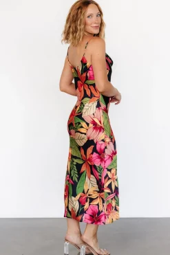 Online Baltic Born Kala Slip Midi Dress | Black Multi Floral BlackMultiFloral