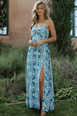 Online Baltic Born Kali Maxi Dress | Blue + White Blue+White