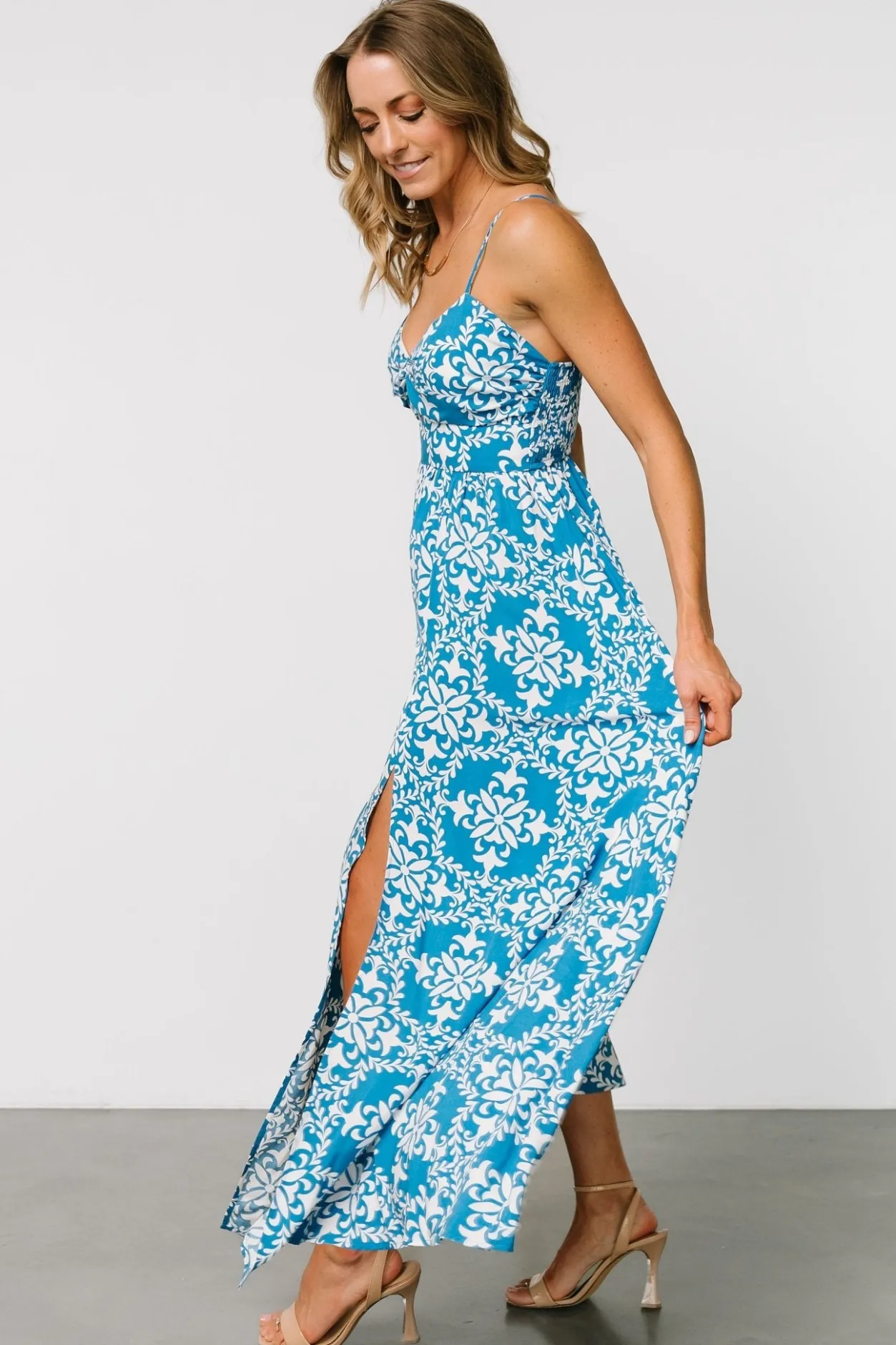 Online Baltic Born Kali Maxi Dress | Blue + White Blue+White