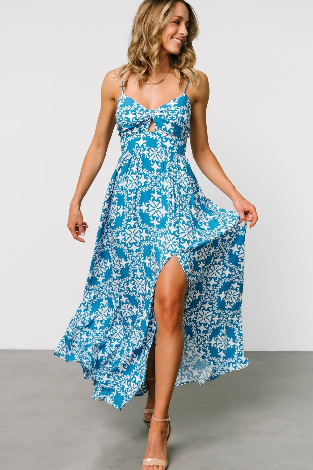 Online Baltic Born Kali Maxi Dress | Blue + White Blue+White
