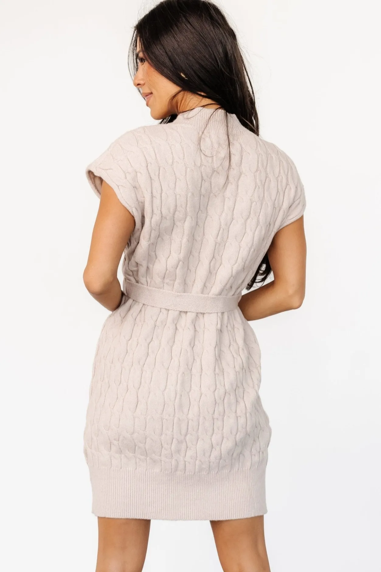 Discount Baltic Born Kambri Cable Knit Sweater Dress | Oatmeal