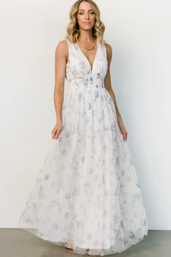 Online Baltic Born Kamila Tulle Maxi Dress | White Floral WhiteFloral