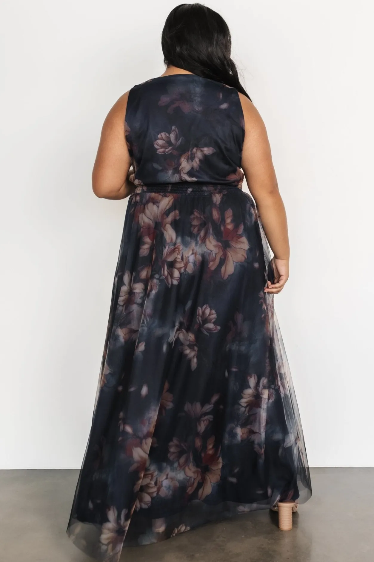 Outlet Baltic Born Kamila Tulle Maxi Dress | Dark Blue Floral DarkBlueFloral