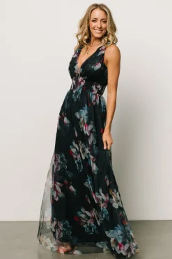 New Baltic Born Kamila Tulle Maxi Dress | Navy Abstract Floral NavyAbstractFloral
