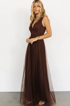 Sale Baltic Born Kamila Tulle Maxi Dress | Espresso