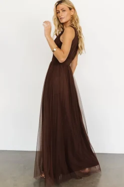 Sale Baltic Born Kamila Tulle Maxi Dress | Espresso