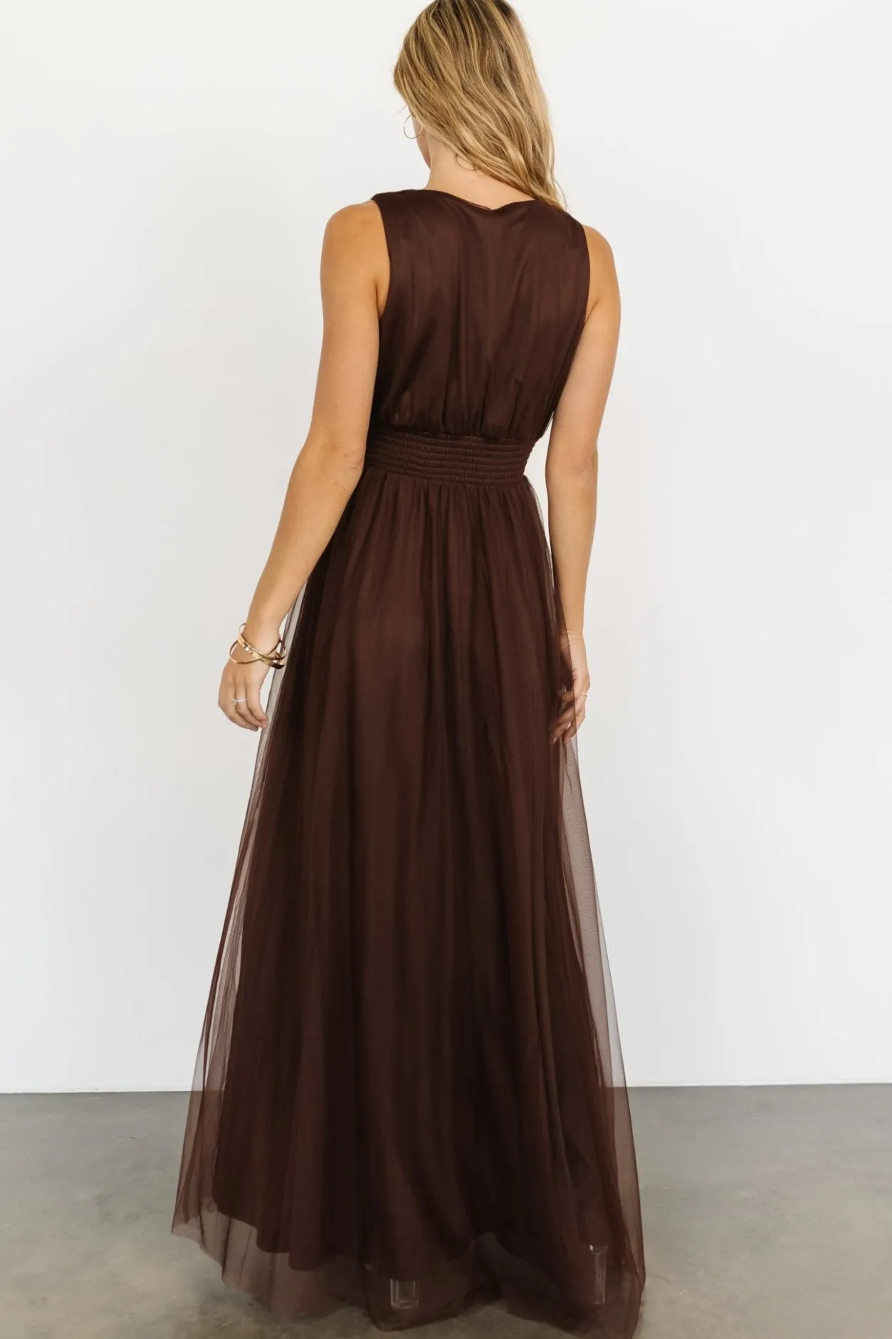 Sale Baltic Born Kamila Tulle Maxi Dress | Espresso