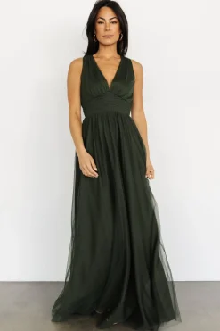 Discount Baltic Born Kamila Tulle Maxi Dress | Juniper Green JuniperGreen