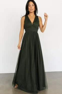 Discount Baltic Born Kamila Tulle Maxi Dress | Juniper Green JuniperGreen