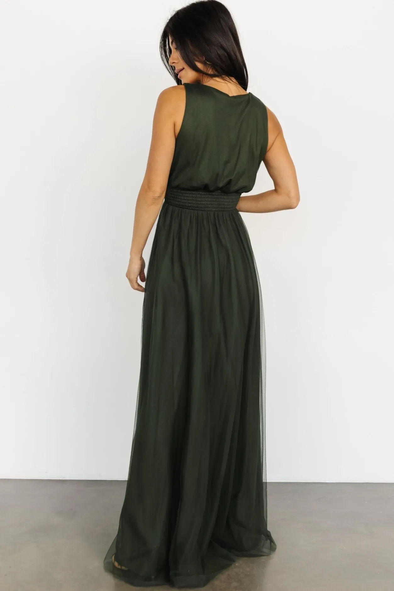 Discount Baltic Born Kamila Tulle Maxi Dress | Juniper Green JuniperGreen