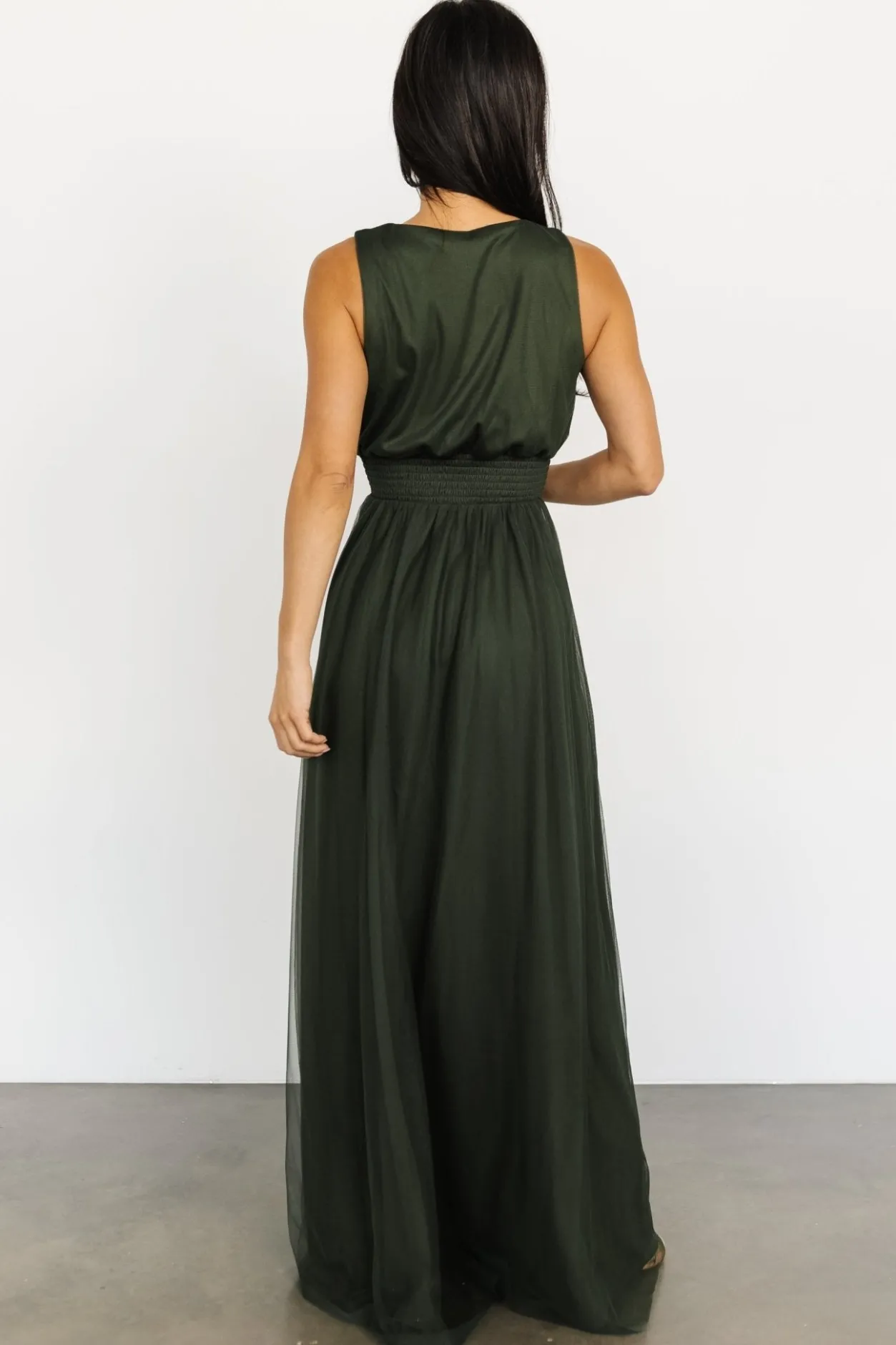 Discount Baltic Born Kamila Tulle Maxi Dress | Juniper Green JuniperGreen