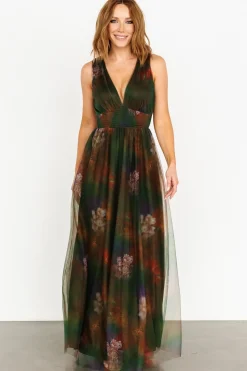 Fashion Baltic Born Kamila Tulle Maxi Dress | Olive Multi Floral OliveMultiFloral