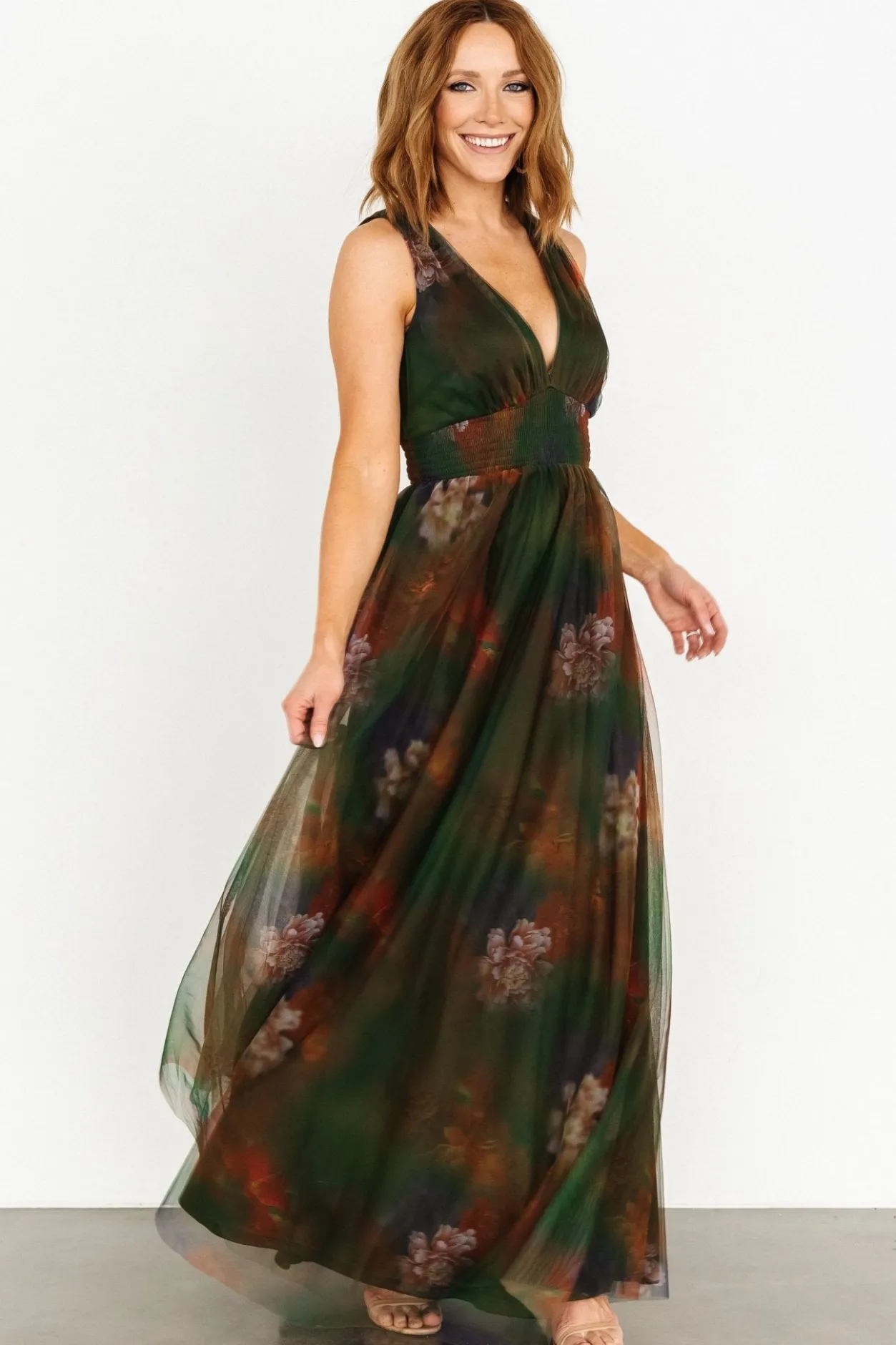 Fashion Baltic Born Kamila Tulle Maxi Dress | Olive Multi Floral OliveMultiFloral