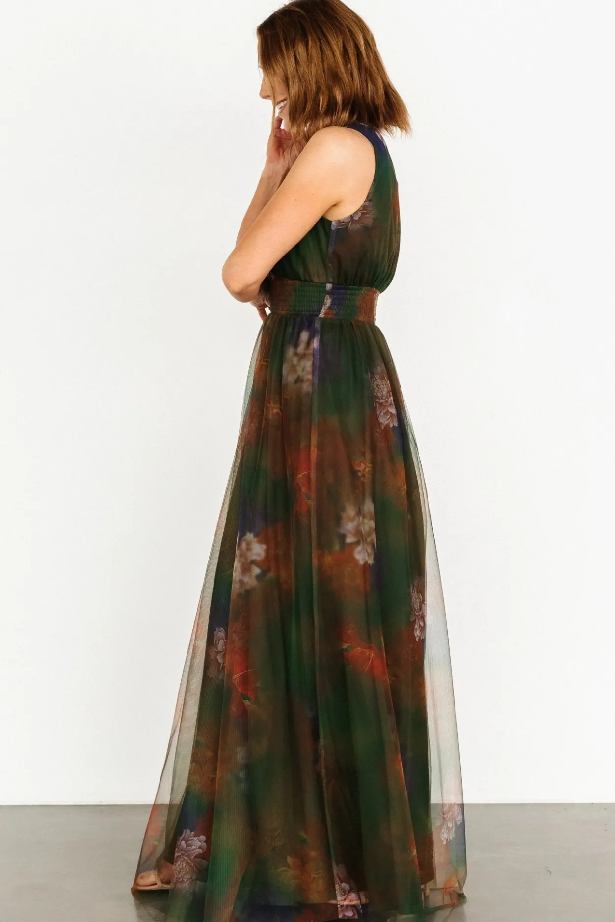 Fashion Baltic Born Kamila Tulle Maxi Dress | Olive Multi Floral OliveMultiFloral
