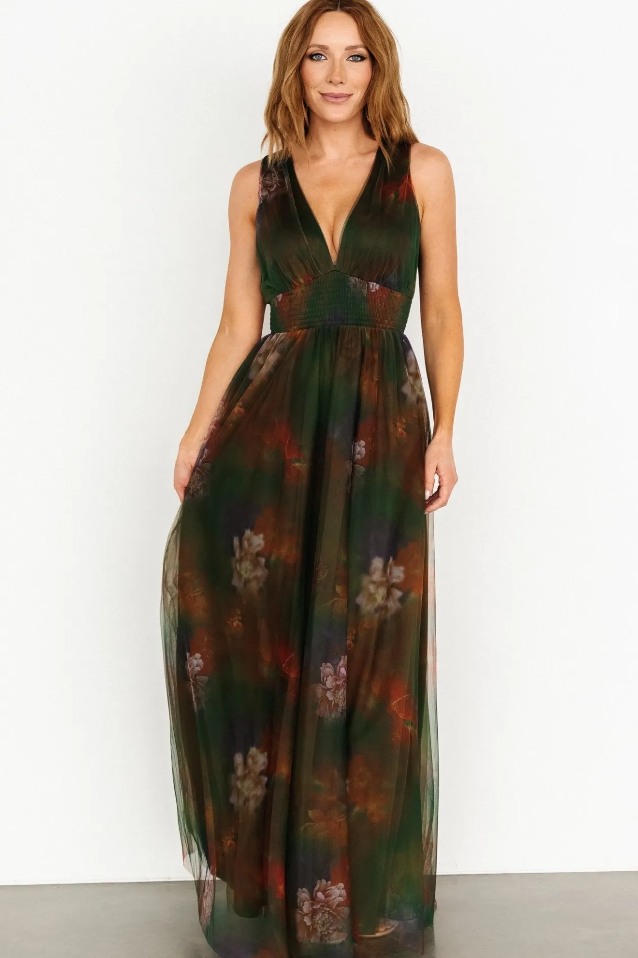 Fashion Baltic Born Kamila Tulle Maxi Dress | Olive Multi Floral OliveMultiFloral