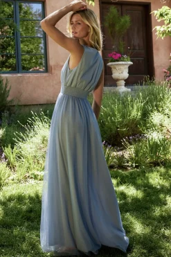Clearance Baltic Born Kamila Tulle Maxi Dress | Whisper Blue WhisperBlue