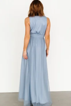 Clearance Baltic Born Kamila Tulle Maxi Dress | Whisper Blue WhisperBlue